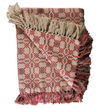 Kendall Jacquard Red Afghan AF280017 - The Fox Decor